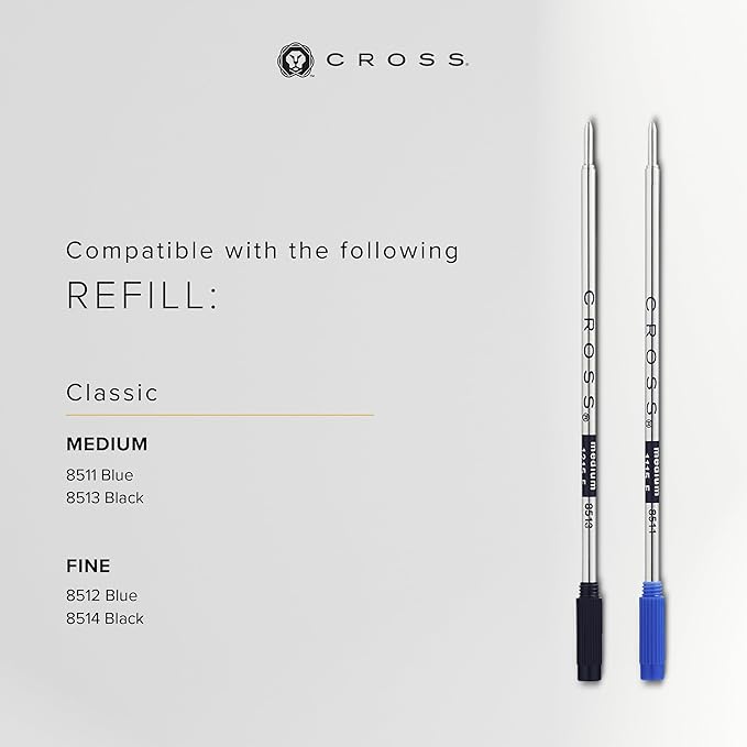 Cross Calais Refillable Ballpoint Pen Presented in a Luxury Gift Box - Medium Point, Black Ink, Matte Metallic Crimson