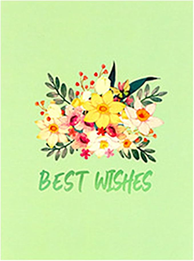 Artistic Colorful Florals Greeting Card With Envelope Handmade Foldable For Mother Day Anniversary Present Birthday