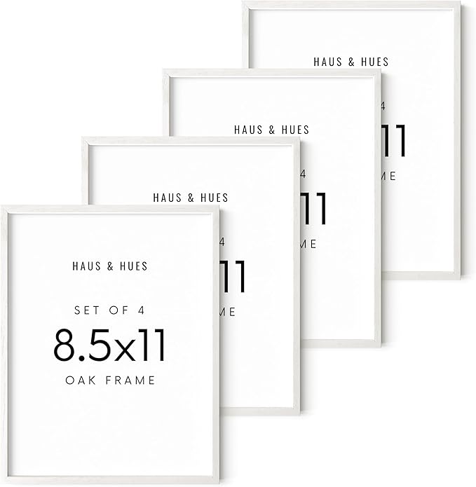 HAUS AND HUES Standalone White Oak Frame Set of 4-8.5x11