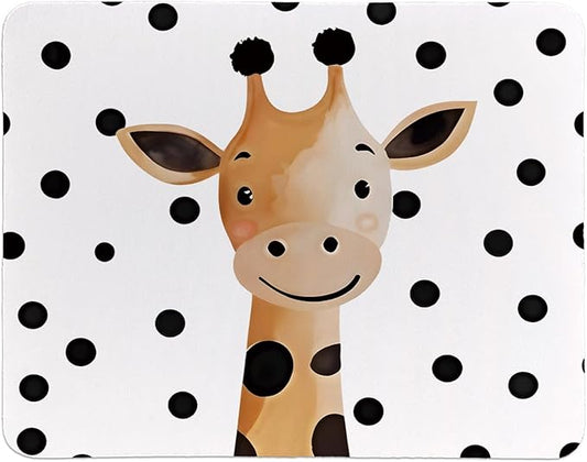 Rusenbao Cute Giraffe Mouse Pad, Cute Small Mouse Pads for Desk, Giraffe Gifts for Women, Gaming Mousepad for Wireless Mouse, Non-Slip Base, Computer, Office, Laptop, 9.5x7.9 Inch