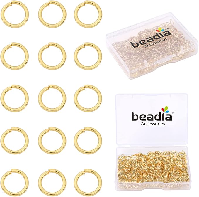 14K Gold Plated Jump Rings Non Tarnish 8mm 300pcs for Jewelry Making Findings
