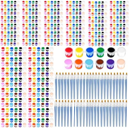 60 Pack Mini Acrylic Paint Set, 12 Colors Washable Acrylic Paint Strips with 120Pcs Painting Brushes for Kids&Adults Paint, 840PCS Kids Painting Kit for Birthday Party Favor, Classroom, Art Gift by Celepen