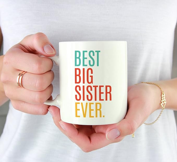 Andaz Press 11oz. Coffee Mug Birthday Gift, Best Big Sister Ever, 1-Pack
