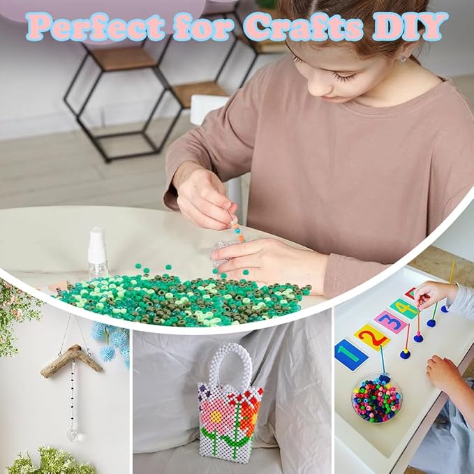 1100Pcs Pony Beads,Beads for Jewelry Making,Friendship Bracelet Bead,Craft Bead for Friendship Necklace Bracelets Making Hair