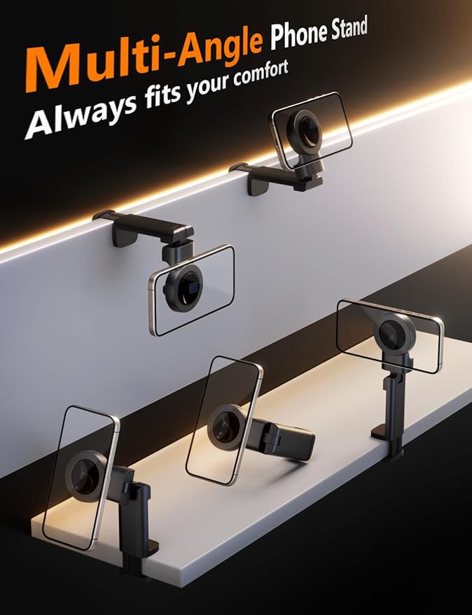 Klearlook for Magsafe Airplane Phone Holder for Flying, Hands-Free 360° Rotation for MagSafe Accessories, Magnetic Holder for iPhone 12-15, Travel Accessories Must Haves
