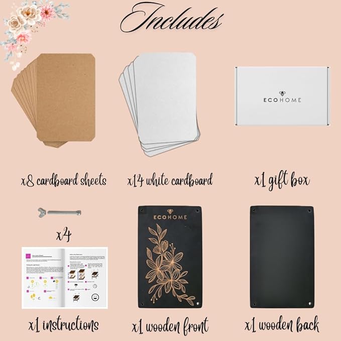 ECOHOME Flower Press Kit for Preserving Plants and Pressed Flowers - Empower Your Creativity with Botanical Art & Craft Supplies to Preserve Cherished Nature Memories