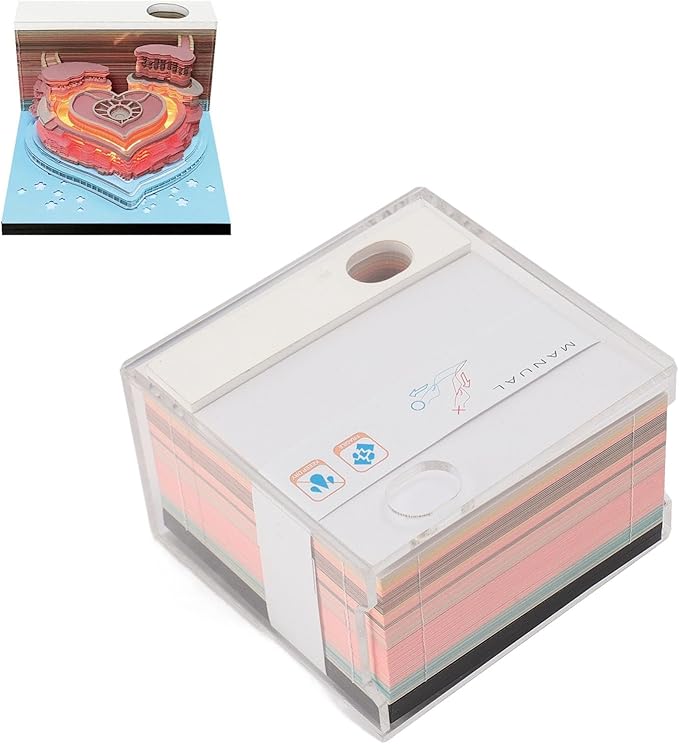 Castle 3D Memo Pad with s, Paper Car Sculp Notepad, DIY Notepad with Pen Holder, Tear Away for Desktop,
