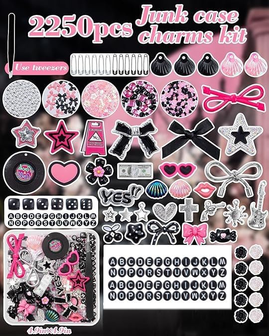 RQAYE Junk case charms,junk case Kit for Customizing Diy Cases,With Cute Bow,Flatback Pearls,Letter Beads, Aesthetic Big Decor for Personalization - Image 2