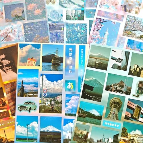 Japanese Sticker Book,227PCS Kawaii Cherry Blossoms Island Landscape Sticker for Journaling Supplies,Scrapbooking,Junk Journal,DIY Craft(Letter from Island) - Image 2