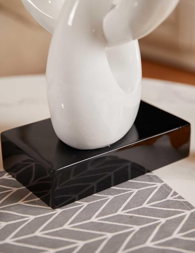 NENBOLEC Sculpture Music Note Decor Modern Statue Gifts Treble Clef Figurine Polyresin Arts White 23 inch