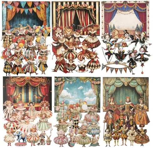 90 Pcs Vintage Circus Sticker Set for Scrapbook Journaling by Auriicleaf