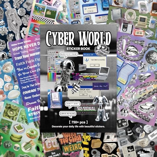 Y2K Cybercore Sticker Book, 750+ Retro Aesthetic Designs by JUNKJWBZ%7CPeelStickInspir