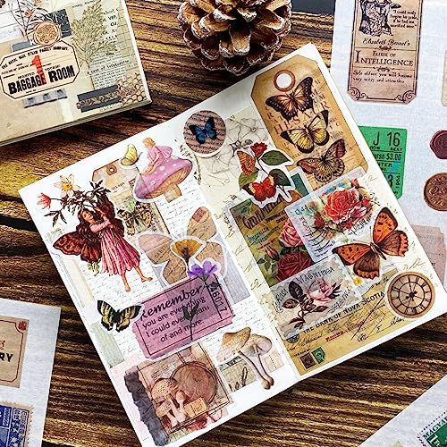 Vintage Journal Stickers - Aesthetic Sticker Book for Journaling & Scrapbooking - 50 Sheets with 30 Stickers & 20 Papers for Bullet Journals - Image 5