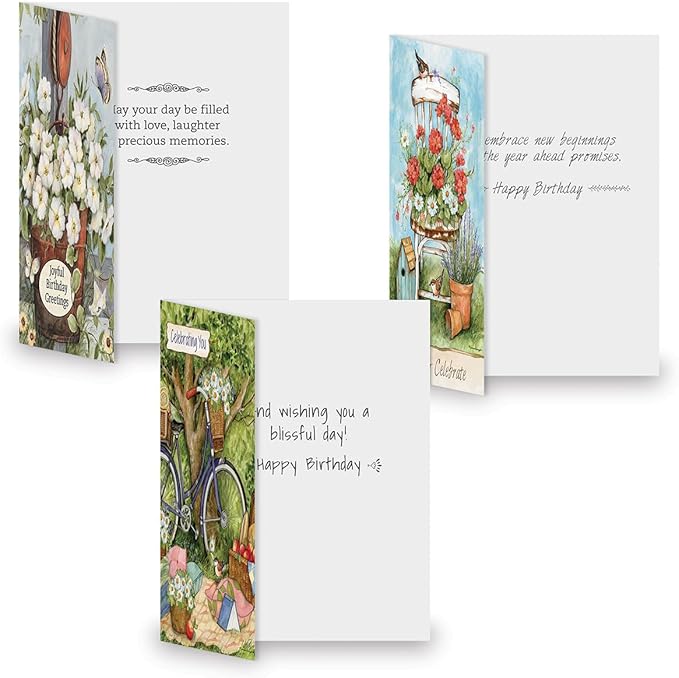 Current Birthday Wishes Greeting Card Value Pack - Set of 20, 10 Unique Designs, Large 5 x 7 Inch Cards, Sentiments Inside, Envelopes Included