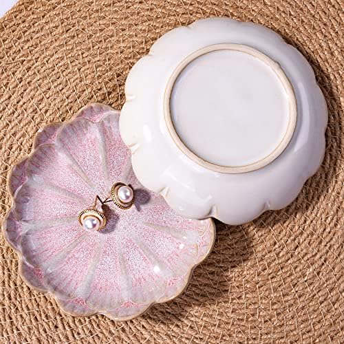 Porcelain Jewelry Tray Set of 2, 4.3'' Lotus Shaped Small Trinket Dishes - Image 5