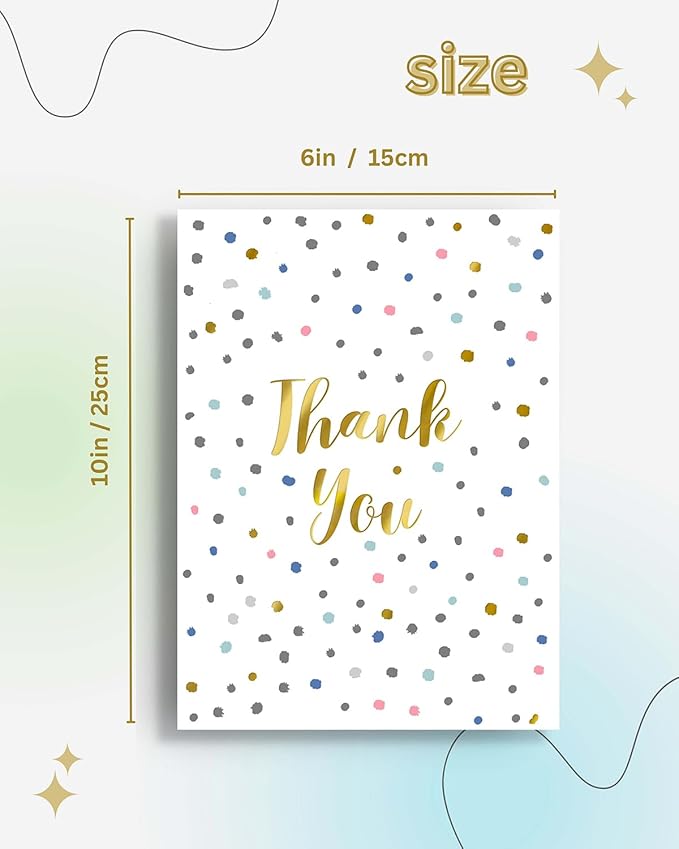 Thank You Cards with Envelopes (50 Pack) - Elegant All-Occasion Blank Note Cards for Wedding, Baby Shower, Teacher Appreciation, Graduation, Business & Holidays | Bulk Blank Thank You Notes Set (white)