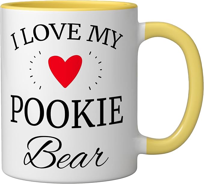 I Love My Pookie Bear Ceramic Mug, Yellow/White