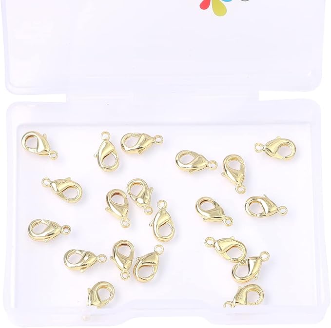 14K Gold Plated Lobster Clasps Non Tarnish 10mm 20pcs for Jewelry Making Findings