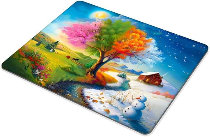 Square Mouse Pad Scenery of The Four Seasons,Gaming Mouse Pads for Desk,Soft Computer Waterproof Non-Slip Mouse Mat
