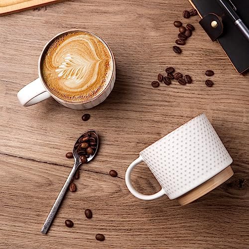 GBhome 15 OZ Stackable Coffee Mugs Set of 4, Ceramic Coffee Cups Set - Image 2