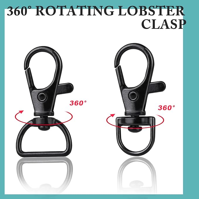 Teenitor 524PCS Keychain Making Kit, Keychain Craft Supplies Key Chain Clips, Lanyard Snap Hooks， Key Rings and Jump Rings for Keychain Making Supplies Jewelry Lanyard Making, Keychain Kit Black