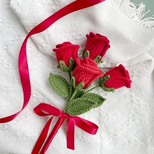 Lily's Lyric Flower Crochet Kit | Red Rose | Step-by-Step Video Tutorial for Adults Teenagers | Craft Gift Idea DIY Home Decoration - Image 4