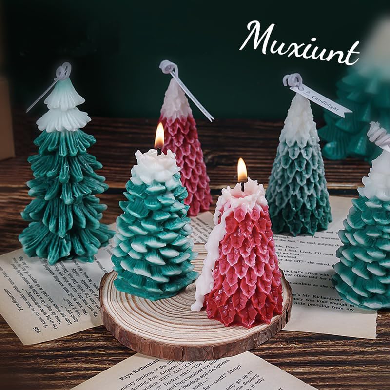 5PCS 3D Christmas Tree Silicone Candle Soap Epoxy Resin Wax Mold - Image 4