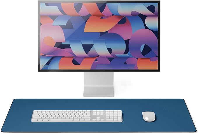 Jotsome Leather Desk Mat, Non-Slip Desk Blotter Pad - Desk Protector for Office, Home, Laptop, and Desktop, Gift for The Holidays or Christmas (Midnight Blue, 34" x 17")