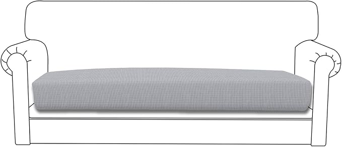 Easy-Going Stretch Cushion Cover Sofa Cushion Furniture Protector Sofa Seat Sofa Slipcover Sofa Cover Soft Flexibility with Elastic Bottom(Sofa Cushion, Silver Gray)
