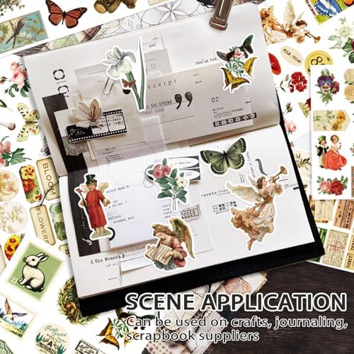 Vintage Sticker Book Washi Paper Aesthetic Journaling Scrapbook Stickers - Image 3