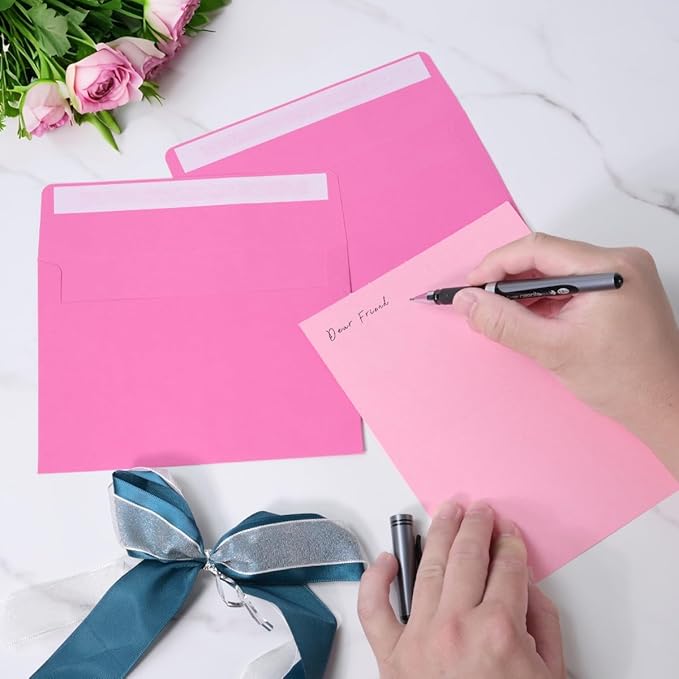 Blank Cards and Envelopes 5x7, 30 Pack 10-Color Assorted Invitation Folded Cardstock with 30 Matching Self-Seal A7 Envelopes, Thank You Blank Greeting Cards, for DIY, Print Custom, Wedding & Birthday