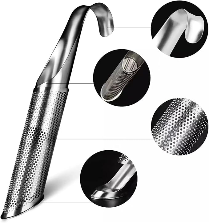 Stainless Steels Teas Strainer Infuser And Brush Set Upgraded Hanging Hook Handle Fine Net Filter For Multiple Brews Infuser For Loose And Coffee