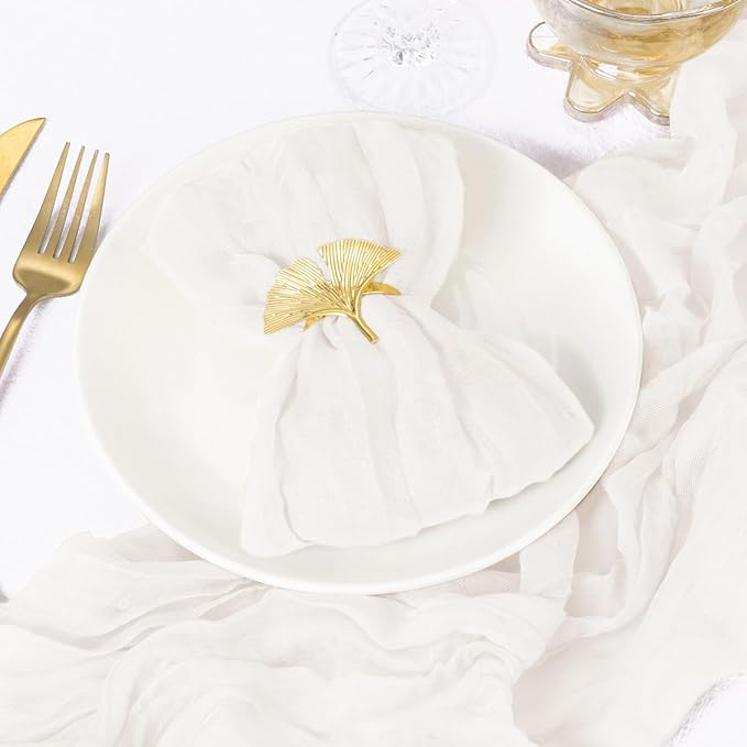 20 Pack Ivory White Cheesecloth Napkins Spring Cloth Napkins Set of 20 Dinner Napkins Bulk 21x21 Inches for Wedding Bridal Shower Baby Shower Valentine's Day