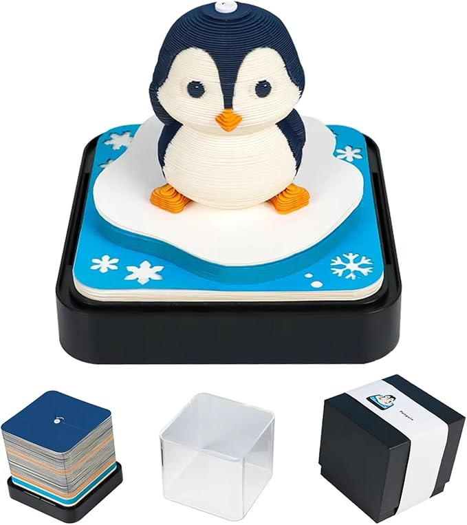 3D Art Calendar 2026,3D Art Calendar Memo Pad,3D Paper Sculpture Calendars with LED Lights,3D Tear-away Paper Carving Art Memo Pad Notepad,for Record Planner and Habit Tracker Bookmark