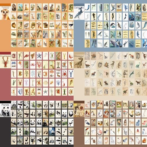 12 Sets 600 Sheets Washi Stickers Book for Journaling, Jungle Animal Sticker, Wild Zoo Sea Animal Aesthetic Scrapbook Dinosaur Sticker Set for Bullet Journal Card Craft Gift Rewards for Kid Notebook - Image 3