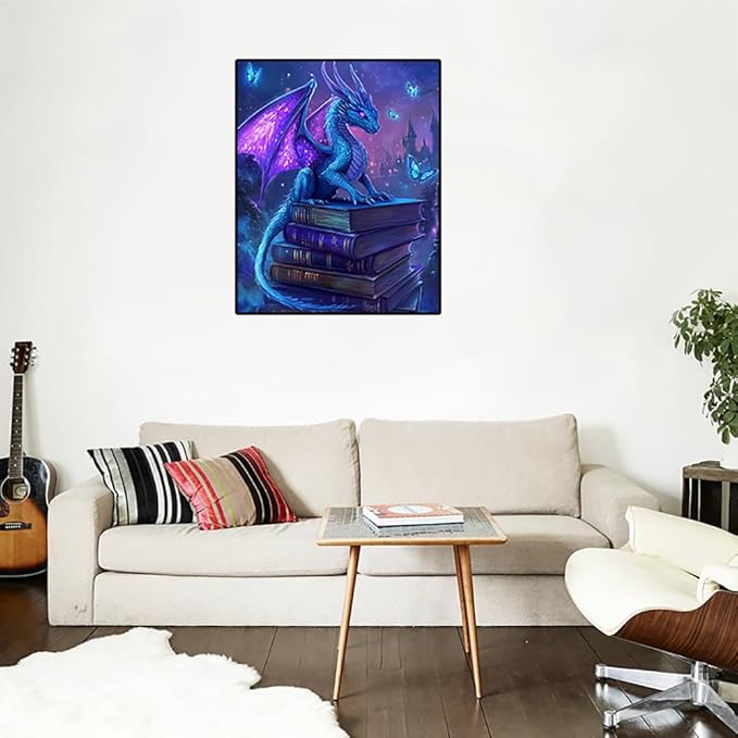Eterkosu Dargon Book Diamond Art Painting Kits for Adults - DIY 5D Paint with Diamonds Gem Art Painting Kits DIY Starry Round Full Drill Diamond Dots Paintings Adult Crafts