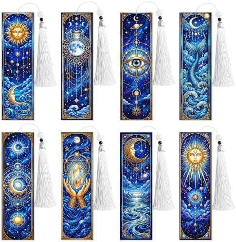 8 Pack Diamond Painting Bookmark, Diamond Art Bookmarks DIY Kit for Adult by CRASHOT