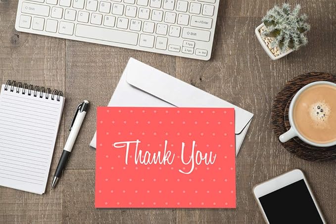 Oaklyn 48 Pack Thank You Cards with Envelopes 4"x 5.25" for Weddings, Baby Shower, Birthday Parties, Business, and Graduation Thank You Cards Blank - Assorted
