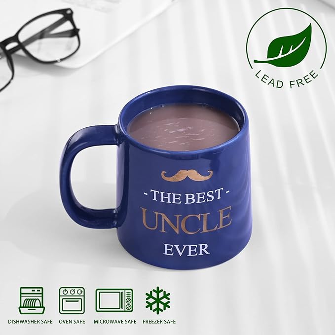 Miicol Funny Coffee Mug 16 oz, Large Ceramic Tea Mug, Gift Idea for Uncle, Men, Cute Office Coffee Cup, Navy Tea Cup, Unique Gift for Birthday, Christmas