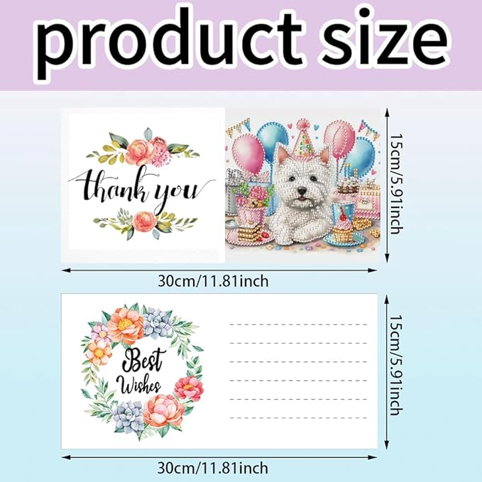Ceitura 6Pcs DIY Playing Cat and Dog Diamond Art Painting Crafts Rhinestone Painting Greeting Card Making Kit Postcard for Holiday Christmas New Year Party Favors