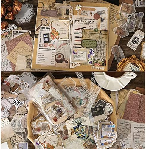 Esweny 260PCS Vintage Journaling Scrapbooking Supplies Scrapbook Sticker Paper Ephemera Pack for Junk Journal Planners Collage Craft Notebooks Album (Pen Ink and Letter) - Image 7