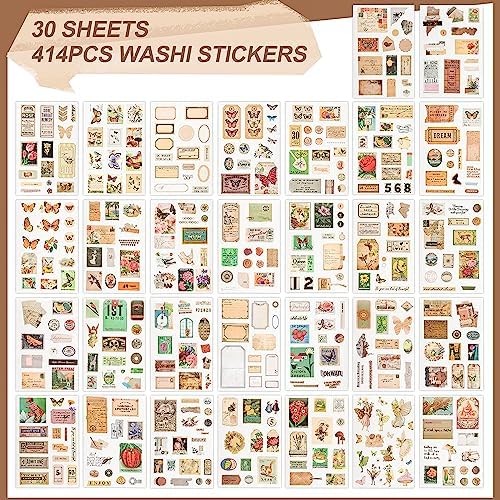Vintage Journal Stickers - Aesthetic Sticker Book for Journaling & Scrapbooking - 50 Sheets with 30 Stickers & 20 Papers for Bullet Journals - Image 2