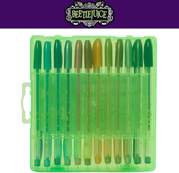 Innovative Designs Beetlejuice Gel Pens Set for Kids, 24 Pack with Glitter Gel Pens, Cute Pens for Kids, Teens, and Adults