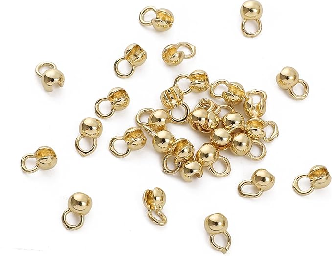 14K Gold Plated Open Crimp Beads 4x6mm 30pcs for Jewelry Making Findings