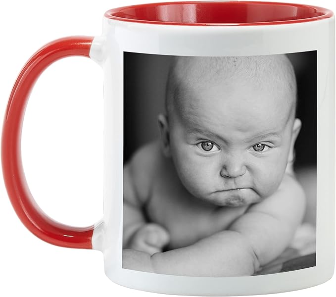 Let's Make Memories Personalized Photo Mug - Custom Coffee Mug - Your Photo - For Any Occasion - Birthday - For Him - For Her - For Friend - Couples -11oz- Red Handle