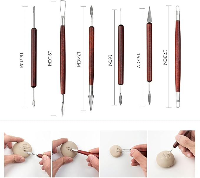 Langqun Clay Sculpting Tools,23Pcs Pottery Tools Kit, Polymer Clay Tools,Pottery Ribs, Air Dry Clay Tools for Sculpting, Modeling, Carving, Modeling