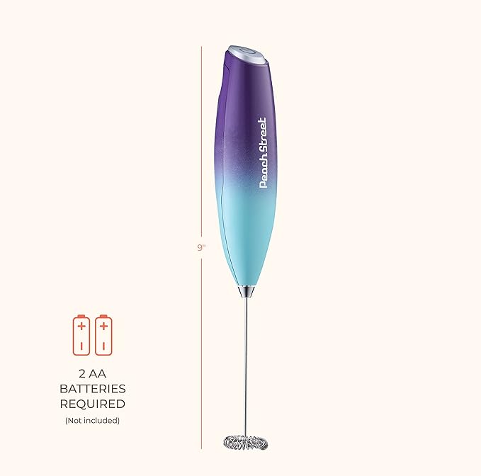 Powerful Handheld Milk Frother, Mini Milk Foamer, Battery Operated (Not included) Stainless Steel Drink Mixer for Coffee, Lattes, Cappuccino, Frappe, Matcha, Hot Chocolate.