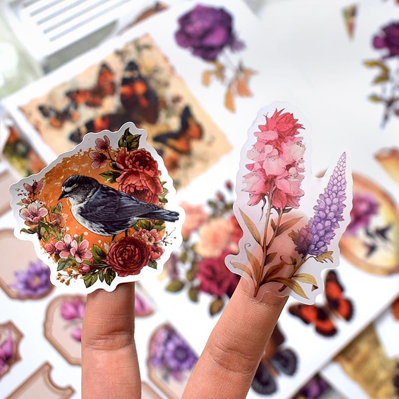 Alideco 20pcs Vintage Scrapbook Stickers Europe and The United States Figure Flowers Sticker Book for Adults Sticker journaling Stickers for Scrapbooking (shijiandehuaying) - Image 7