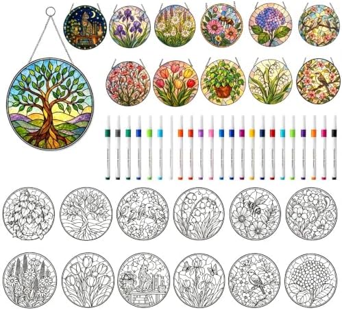 RGBMIX 36PCS DIY Flower Suncatcher Window Craft Kit for Adults by Unknown