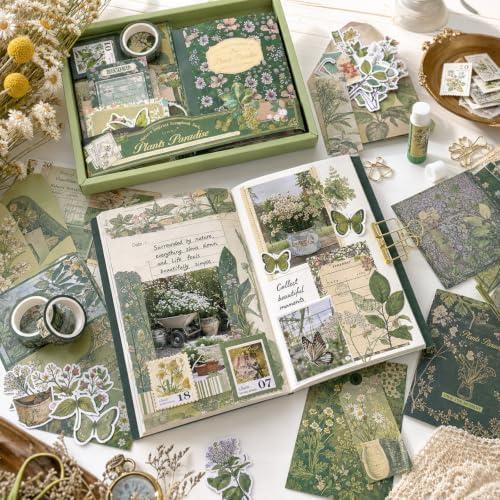 180 Pcs Junk Journal Kit Natural Plant Style Complete Accessories for Women - Image 4